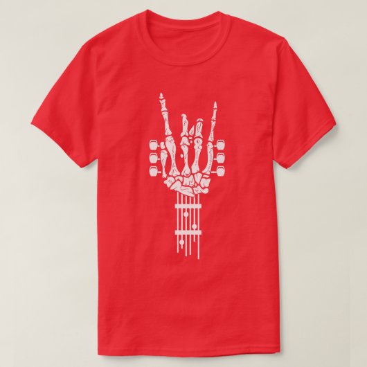 Rock & Roll Skeleton Design Guitar Music Lover Pre T-shirt (Design voorkant)