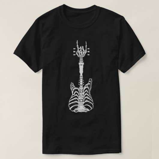 Rock & Roll Skeleton Guitar Music Lover Gift Hallo T-shirt (Design voorkant)