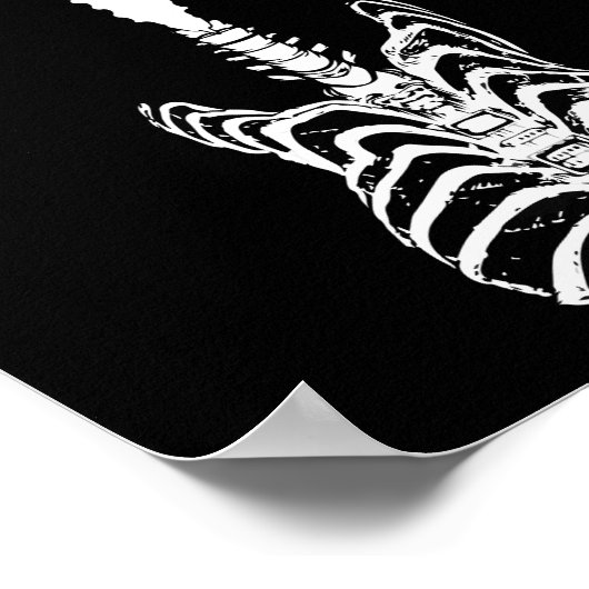Rock & Roll Skeleton Guitar Music Lover Gift Poster (Hoek)