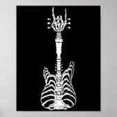 Rock & Roll Skeleton Guitar Music Lover Gift Poster (Voorkant)