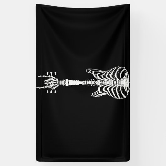 Rock & Roll Skeleton Guitar Music Lover Gift Spandoek (Verticaal)