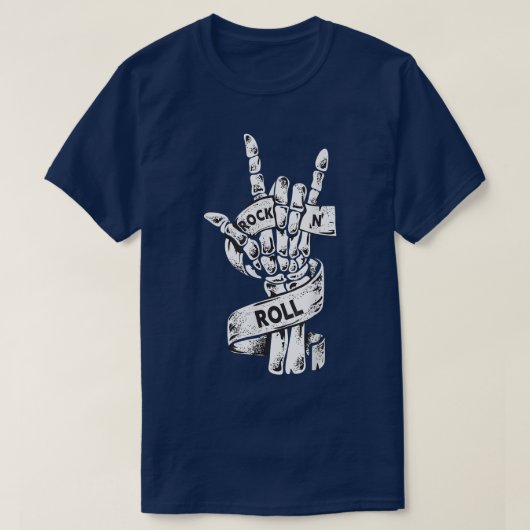 Rock & Roll Skeleton Guitar Music Lover Rockstar  T-shirt (Design voorkant)