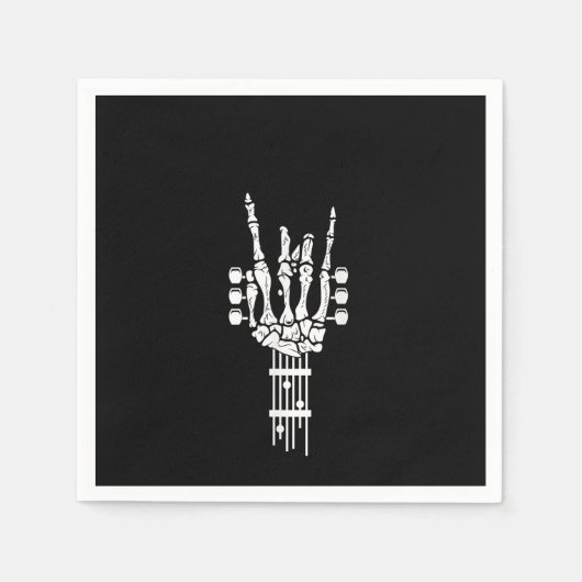Rock & Roll Skeleton Guitar Music Lover Servet (Voorkant)