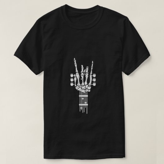 Rock & Roll Skeleton Guitar Music Lover T-shirt (Design voorkant)