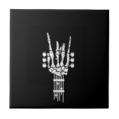 Rock & Roll Skeleton Guitar Music Lover Tegeltje (Voorkant)