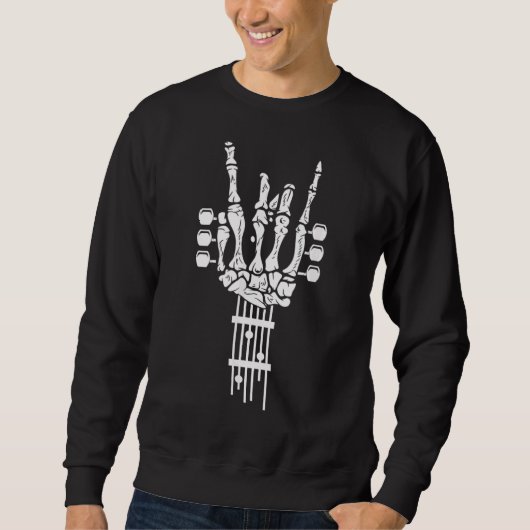 Rock & Roll Skeleton Guitar Music Trui (Voorkant)