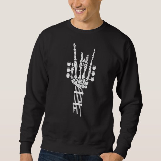 Rock & Roll Skeleton Guitar Music Trui (Voorkant)