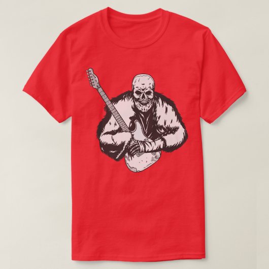 Rock & Roll Skeleton Guitar Player FigurMusic T-shirt (Design voorkant)