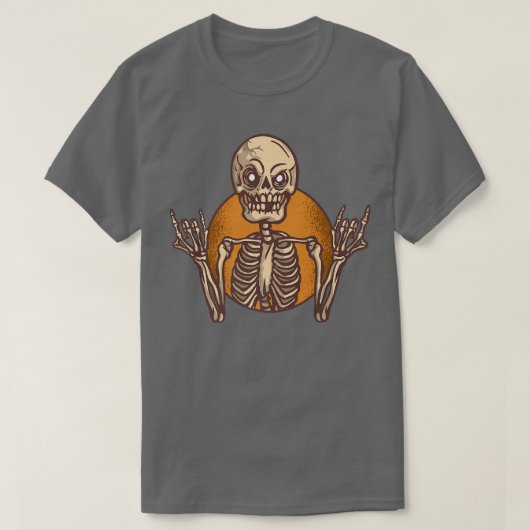 Rock- & Roll Skeleton Guitar Player voor Music Lov T-shirt (Design voorkant)