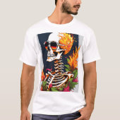 Rock & Roll Skull Crossbones T-Shirt Design (Voorkant)