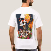 Rock & Roll Skull Crossbones T-Shirt Design (Achterkant)