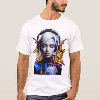 Rock & Roll Skull Patch T-Shirt Design