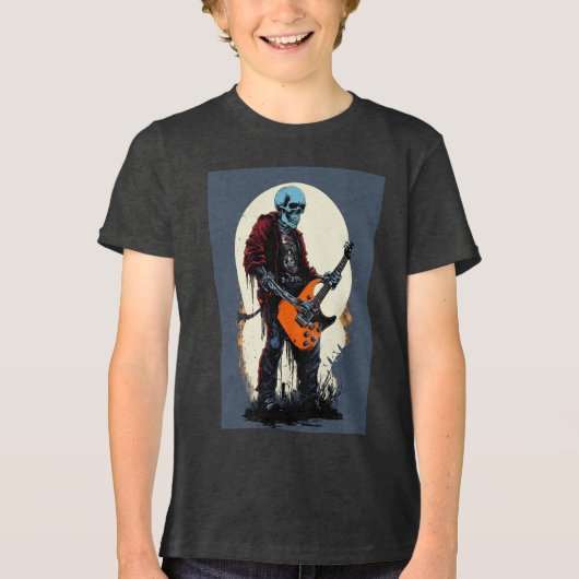 Rock & Roll Skull T-Shirt Design (Voorkant)