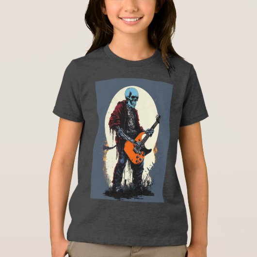 Rock & Roll Skull T-Shirt Design (Voorkant)