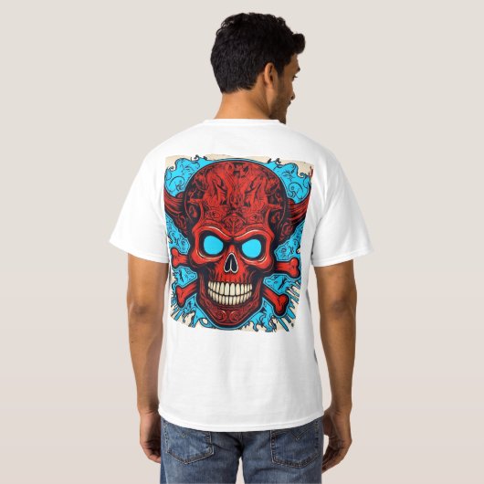Rock & Roll Skull - Tijdloze Rebel Spirit 👕 T-shirt (Achterkant volledig)