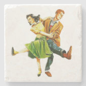 "Rock & Roll" Stenen Onderzetter (Voorkant)