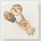 Rock & Roll Stone Coaster Stenen Onderzetter (Voorkant)