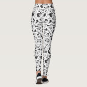 Rock & Roll-thema leggings - zwart en wit (Achterkant)