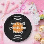  Rock & Roll thema Verjaardagsfeestje op maat Papieren Bordje (Feest)