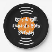  Rock & Roll thema Verjaardagsfeestje op maat Papieren Bordje (Voorkant)