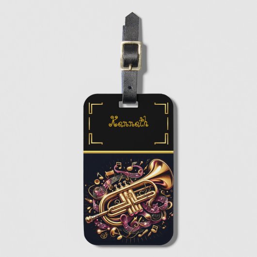 Rock & Roll trompet Bagagelabel (Voorkant (verticaal))