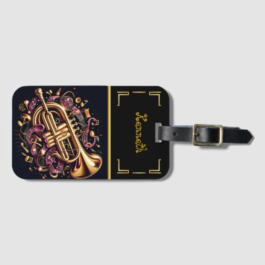 Rock & Roll trompet Bagagelabel (Voorkant (horizontaal))