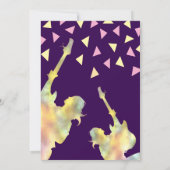 Rock & Roll verjaardagsfeestje uitnodiging, Neon D Kaart (Achterkant)