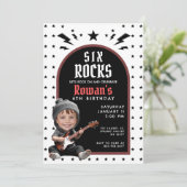 Rock & Roll verjaardagsfoto uitnodiging (Staand voorkant)