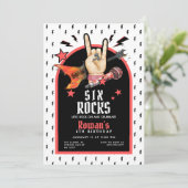 Rock & Roll verjaardagsuitnodiging voor elke leeft Kaart (Staand voorkant)