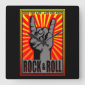 Rock & Roll Vierkante Klok (Voorkant)