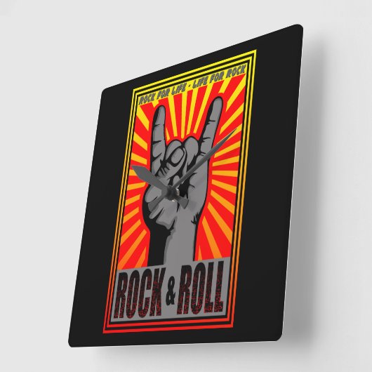 Rock & Roll Vierkante Klok (Hoek)
