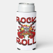 Rock Roll voor altijd schedels Seltzer Blikjeskoeler (Seltzer Achterkant)