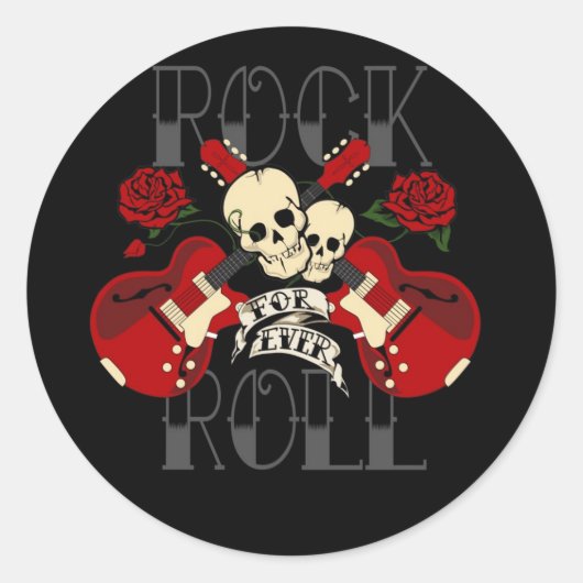 Rock & Roll voor altijd! - Schil en plaats Sticker (Voorkant)