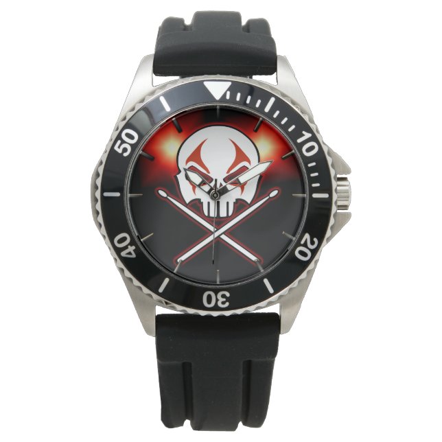 Rock & Roll Watch Heavy Metal Drummer Wrist Watch Horloge (Voorkant)