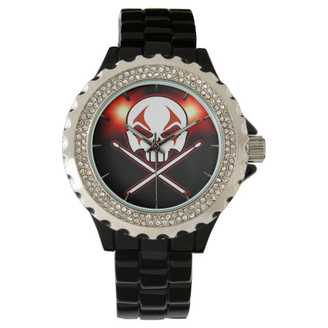 Rock & Roll Watch Heavy Metal Drummer Wrist Watch Horloge (Voorkant)