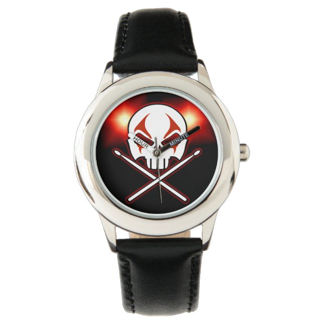 Rock & Roll Watch Heavy Metal Drummer Wrist Watch Horloge (Voorkant)