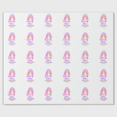 Rock & roll wedding add couple name retro rainbow  cadeaupapier (Vlak)