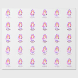 Rock & roll wedding add couple name retro rainbow  cadeaupapier