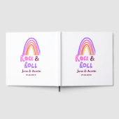 Rock & roll wedding add couple name retro rainbow  gastenboek (Volledig)