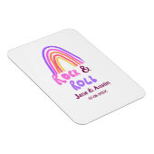 Rock & roll wedding add couple name retro rainbow  magneet (Rechterzijde)
