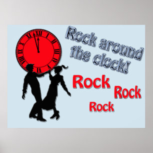 Rock rond de Clock Golden Oldies Song Titles Poster