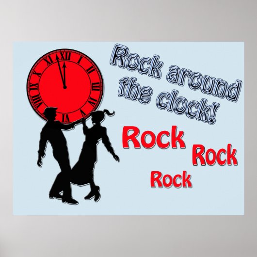 Rock rond de Clock Golden Oldies Song Titles Poster (Voorkant)