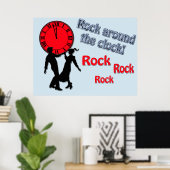 Rock rond de Clock Golden Oldies Song Titles Poster (Thuiskantoor)