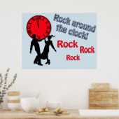 Rock rond de Clock Golden Oldies Song Titles Poster (Keuken)