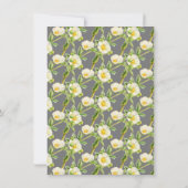 Rock roos waterverf kunst wit geel grijs bruiloft kaart (Achterkant)