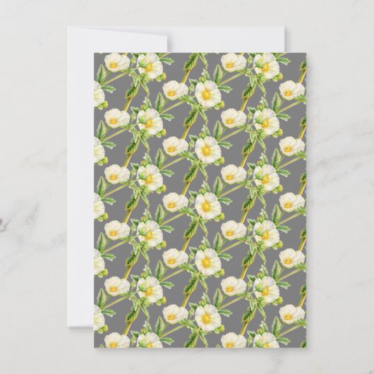 Rock roos waterverf kunst wit geel grijs bruiloft kaart (Achterkant)