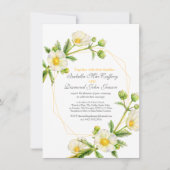 Rock roos waterverf kunst wit geel grijs bruiloft kaart (Voorkant)