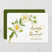 Rock roos waterverf witte groene bruiloft kaart (Voorkant / Achterkant)