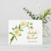 Rock roos waterverf witte groene bruiloft kaart (Staand voorkant)