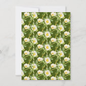 Rock roos waterverf witte groene bruiloft kaart (Achterkant)